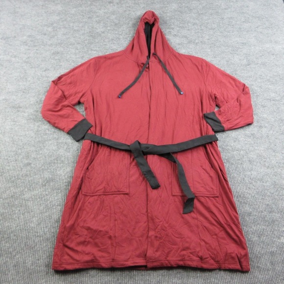 DudeRobe Other - DudeRobe Robe Mens L Red Hooded Belted Polycotton Jersey Lightweight NWT
